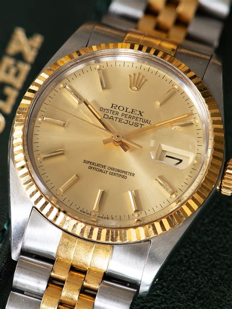 rolex two tone champagne dial